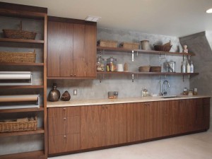 Modern Laundry Room with Open Shelves