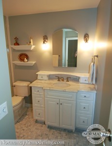 small bathroom storage ideas created by Normandy Designer Jennifer Runner