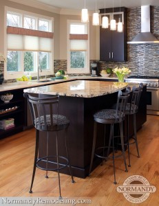 Kitchen island with bar