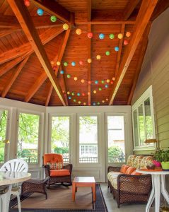 wooden porch ceiling