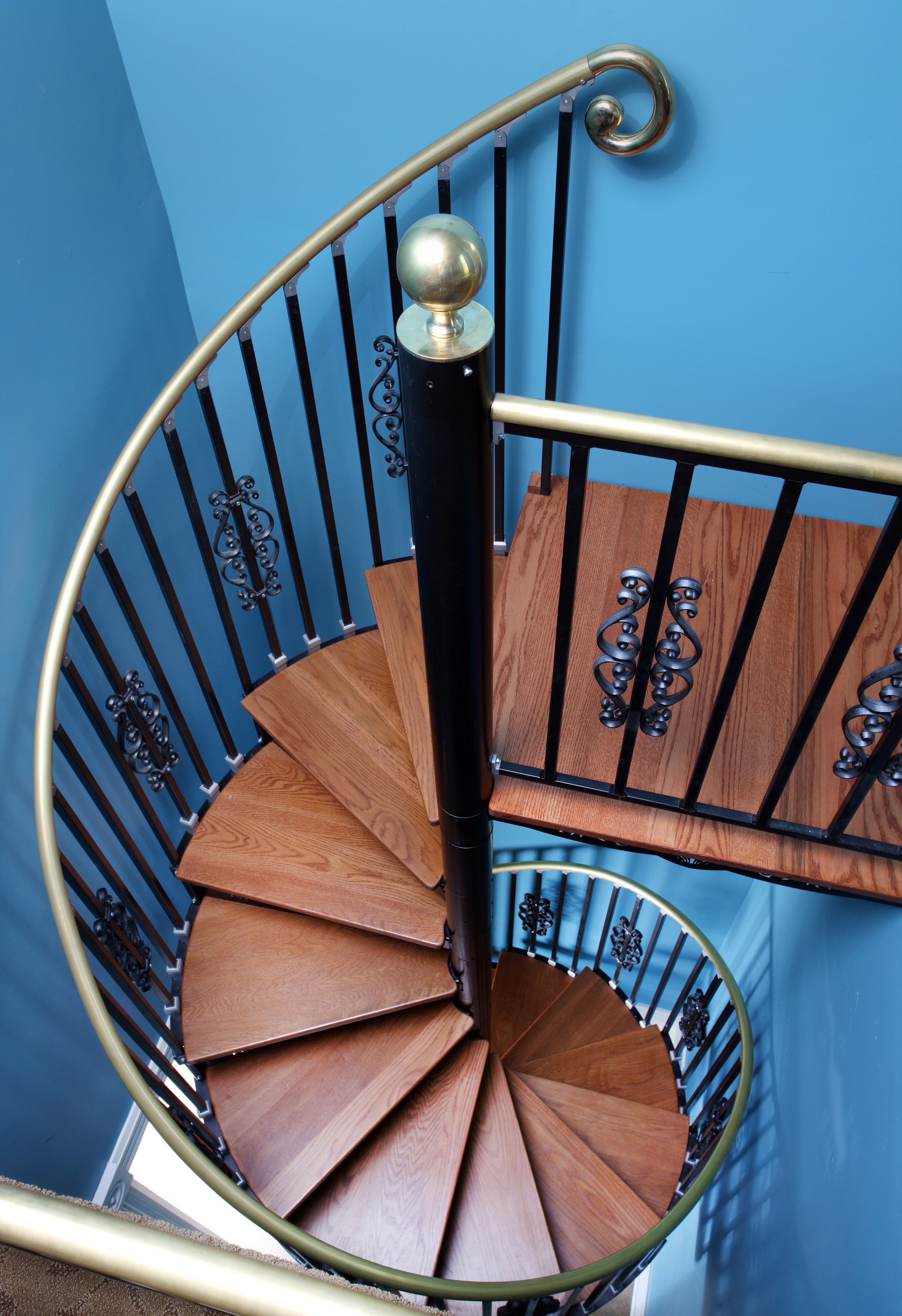 spiral wooden staircase