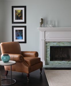 Colorful fireplace surround