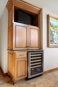 Television incorporated into a traditional kitchen