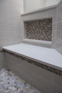 Shower bench and storage niche