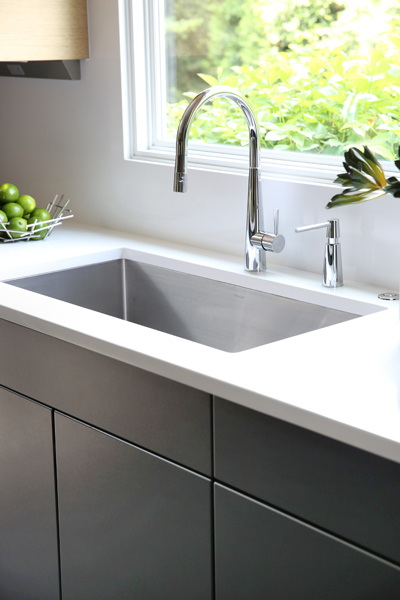 Chrome Faucet in a modern kitchen