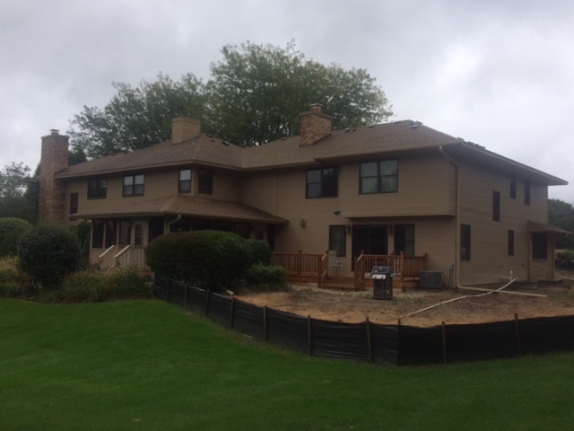 rear view of the home during construction of an addition