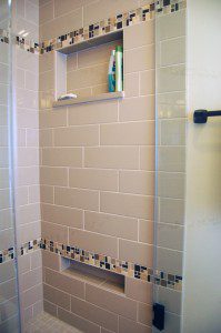 niche for shower and shaving legs in the shower