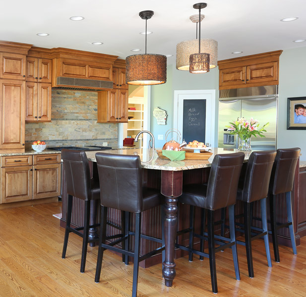 Light and dark stained kitchen with large island