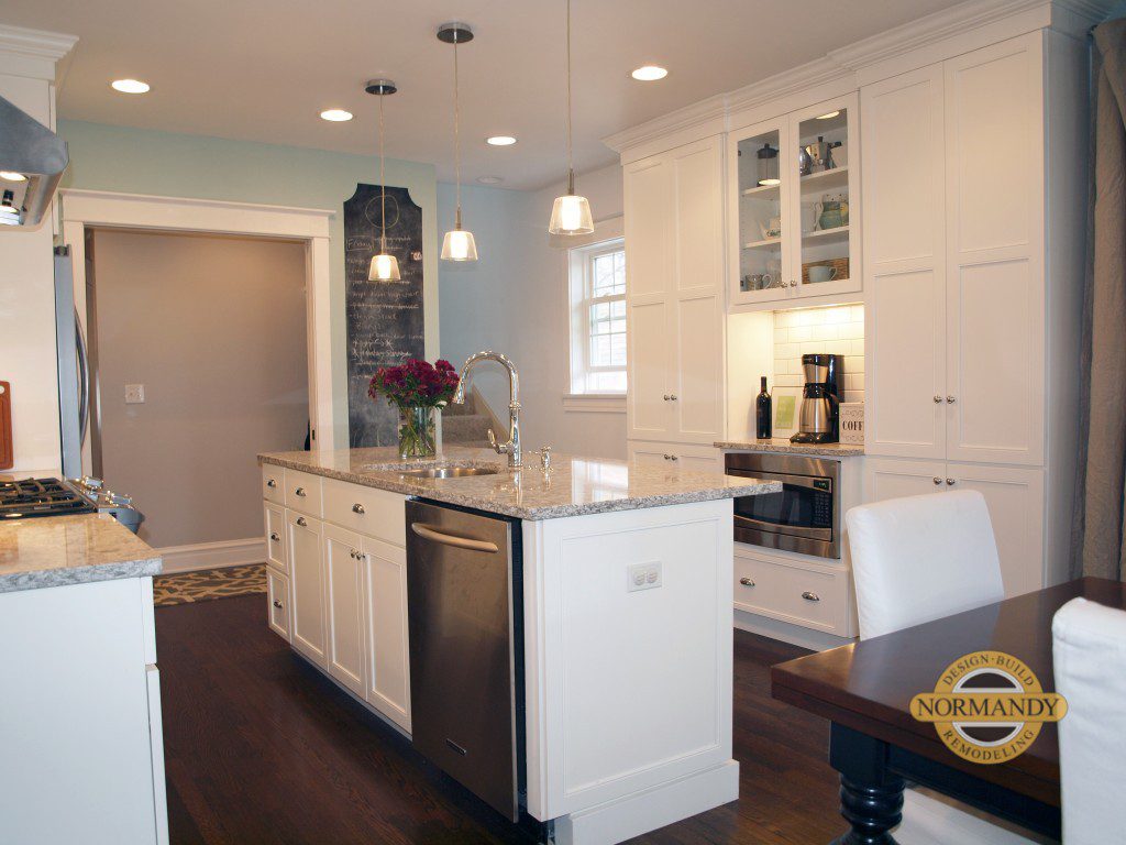 Evanston kitchen remodel with white painted cabinets