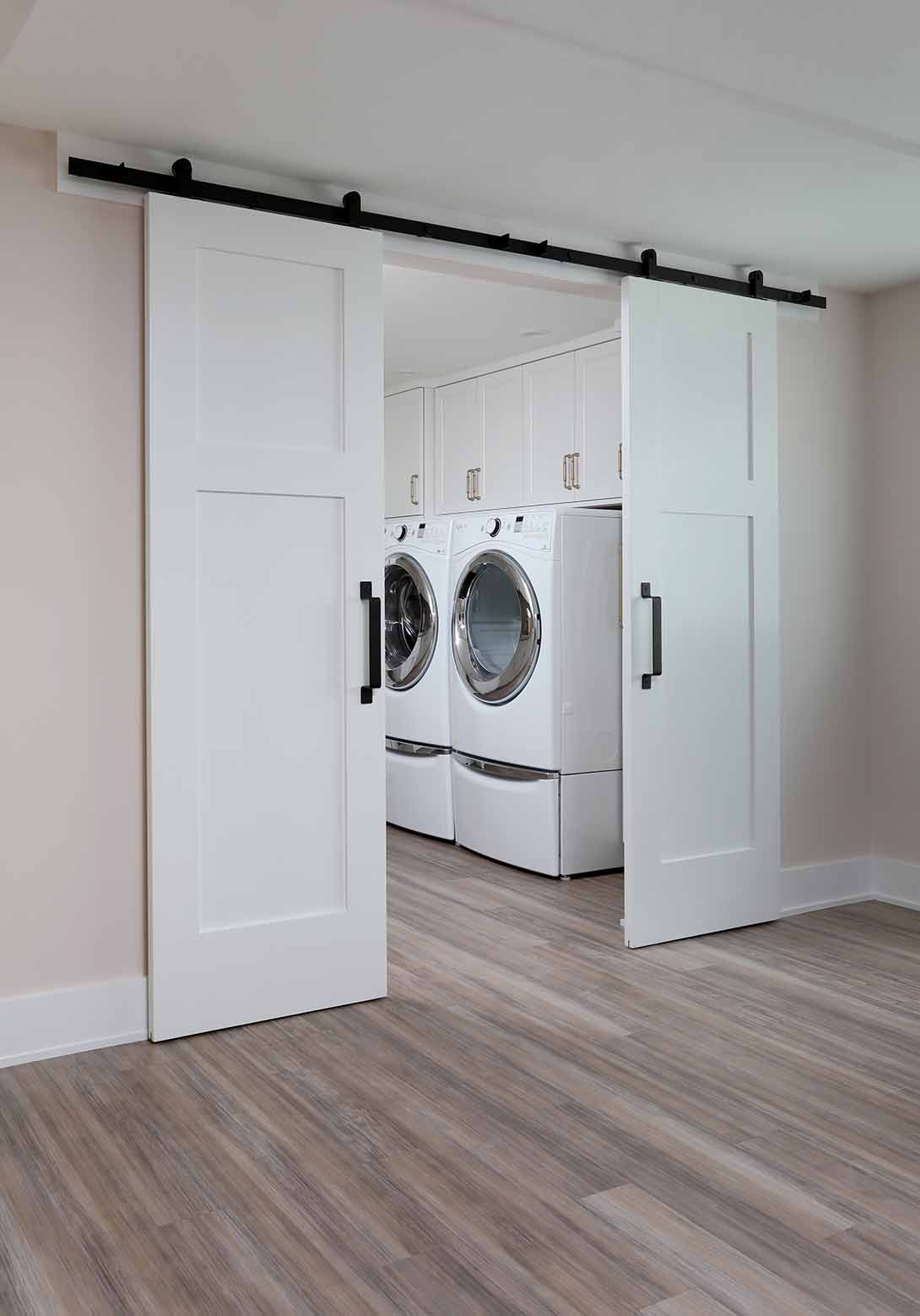 Laundry Room with Barn Doors