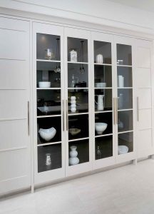 Modern Kitchen Glass Front Cabinet