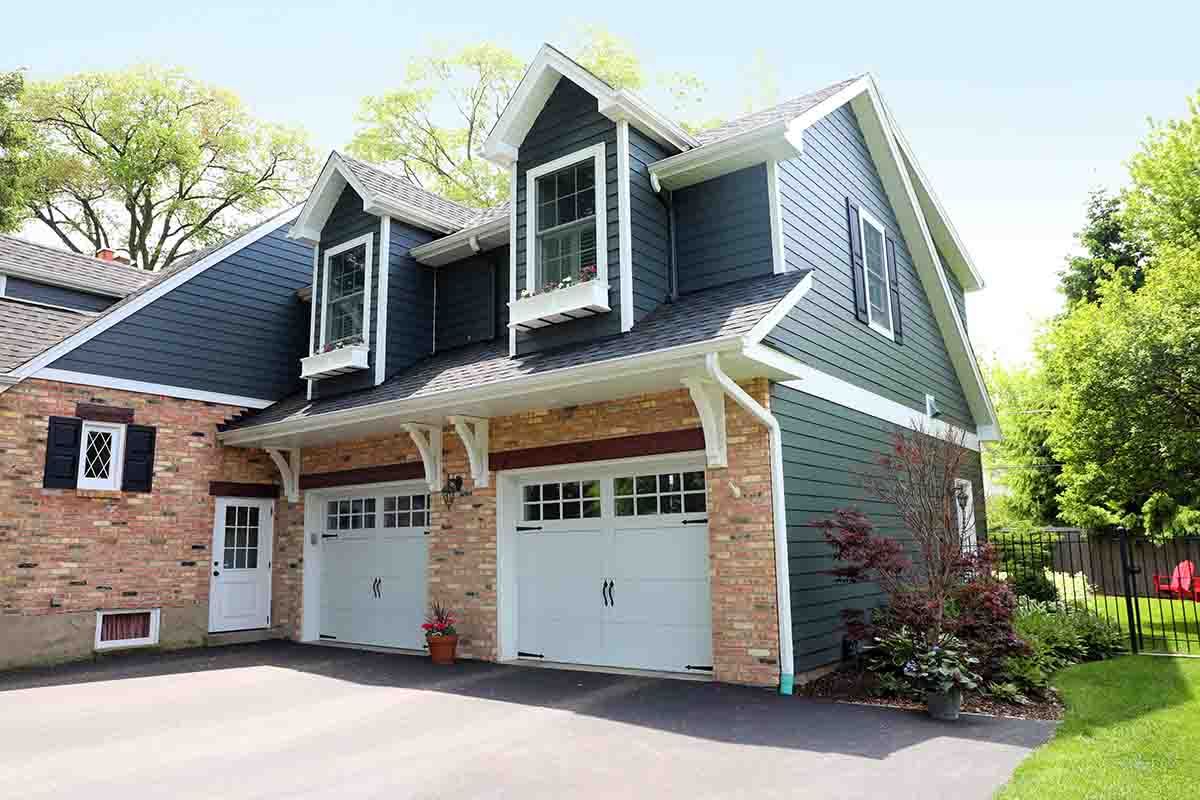 Garage with bedroom addition above