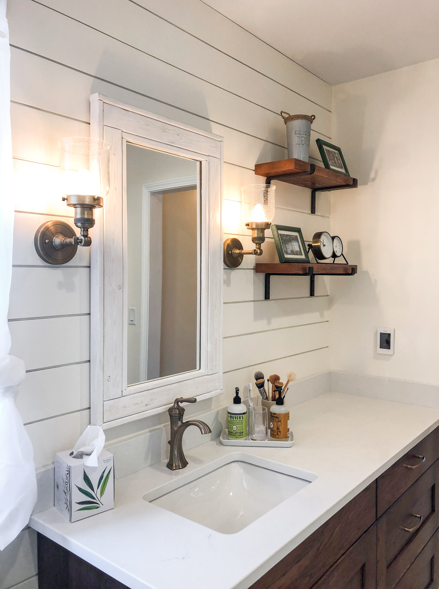 farmhouse styled bathroom