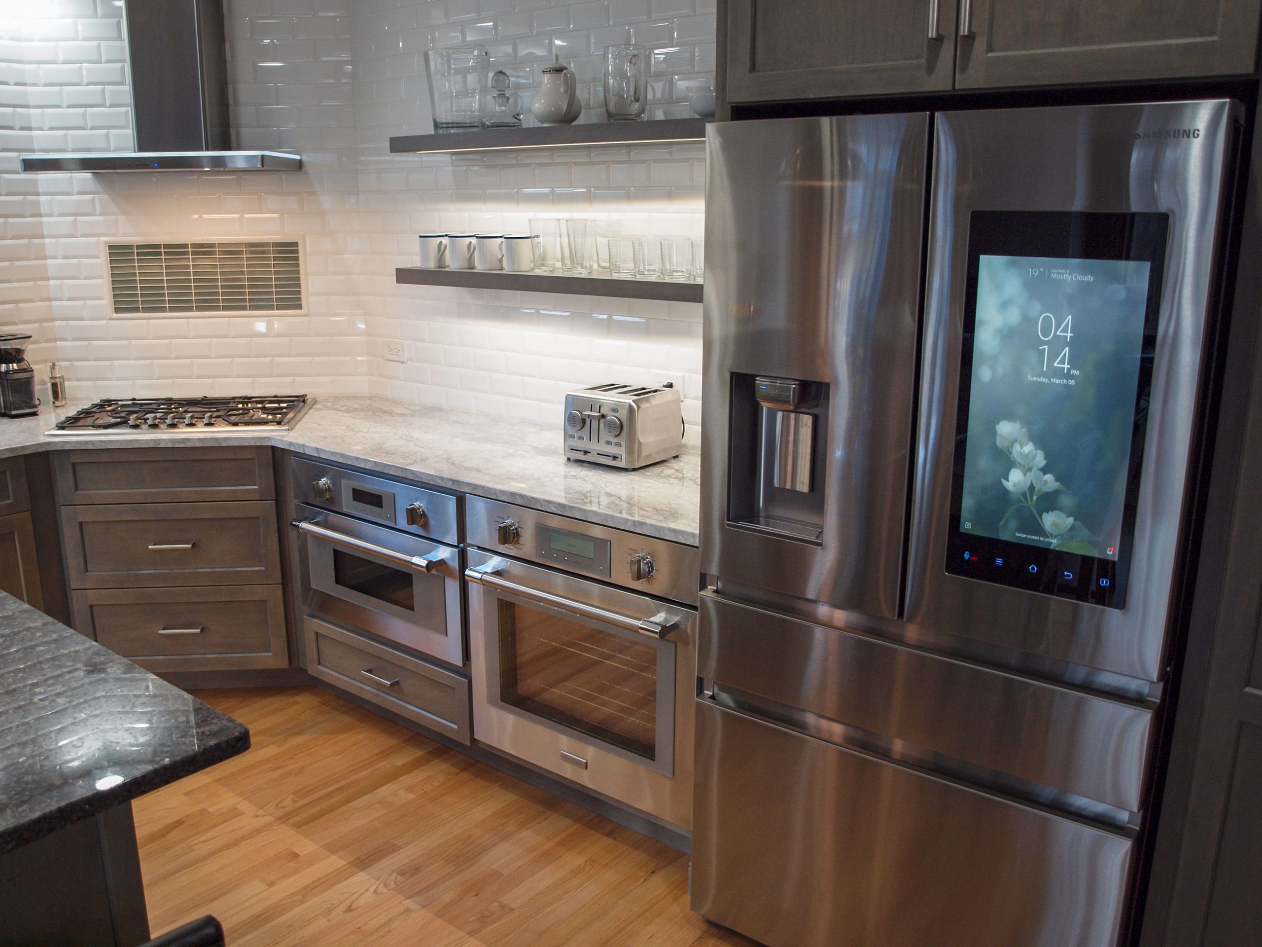 Professional grade appliances and smart refrigerator