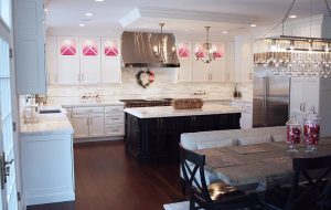 White kitchen with an open floorplan