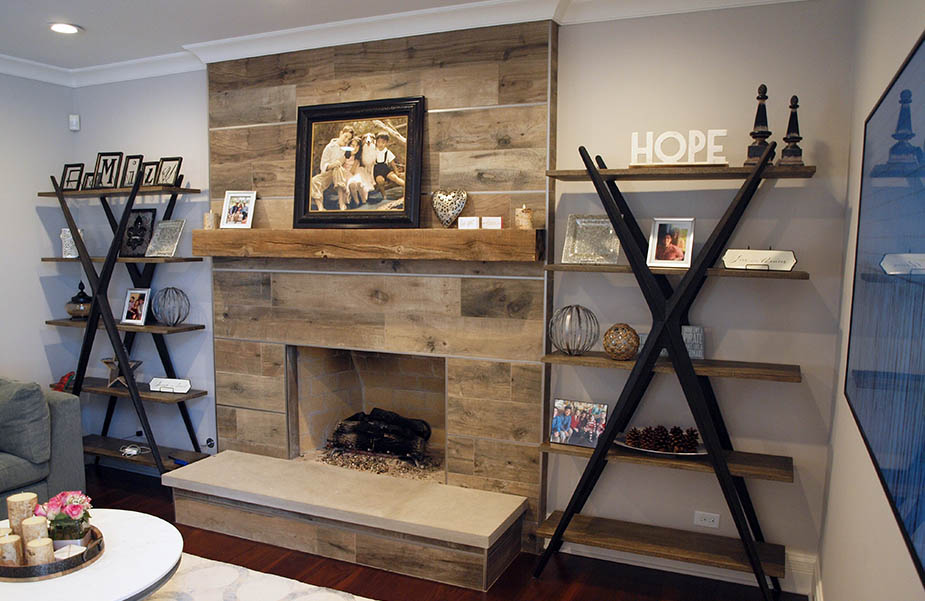 Fireplace with a rustic look