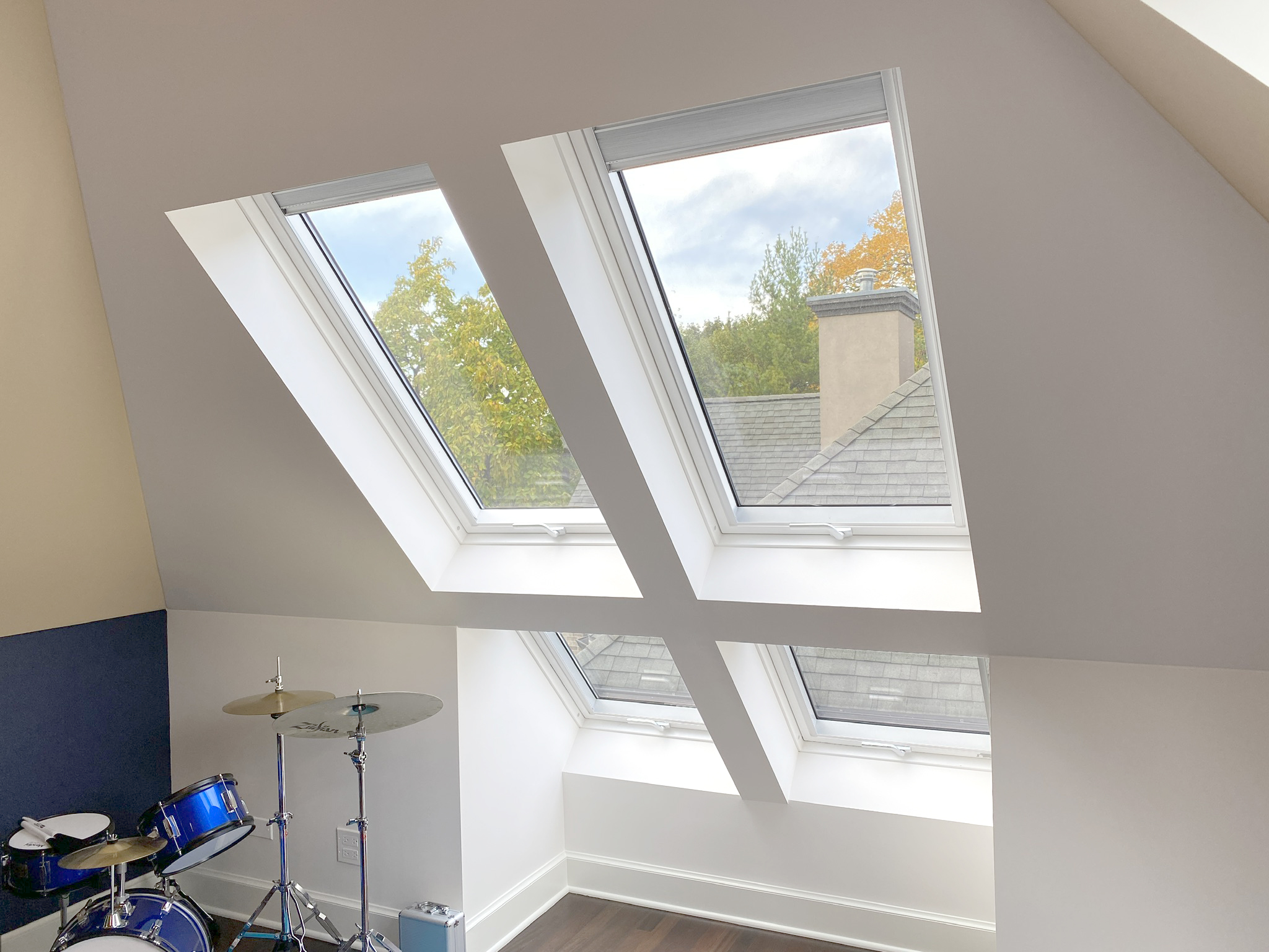 Grouping of four skylights