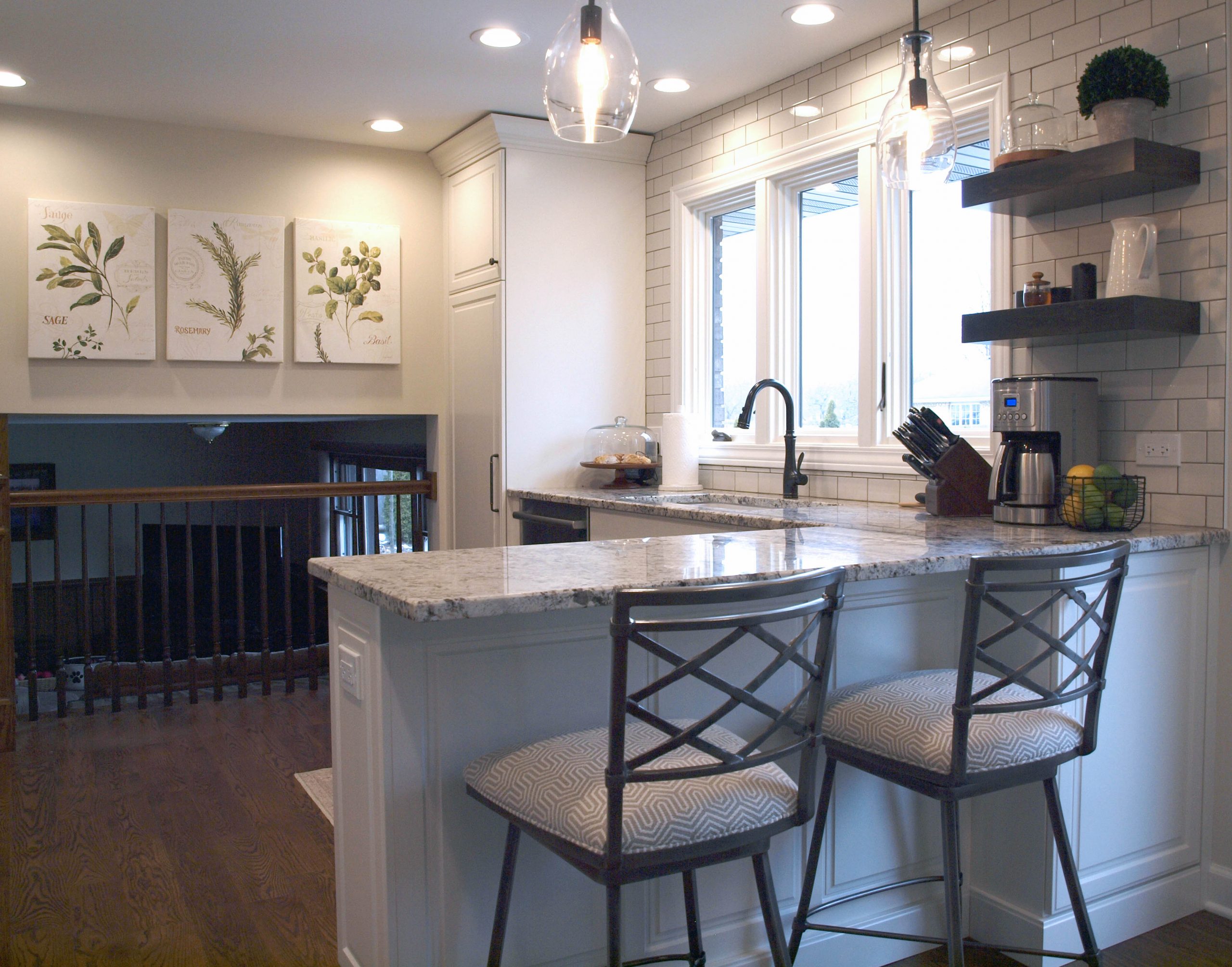 White kitchen in a tri-level home