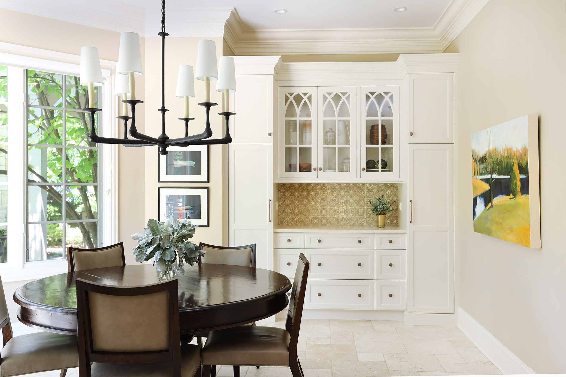 Cabinetry and casual dining area