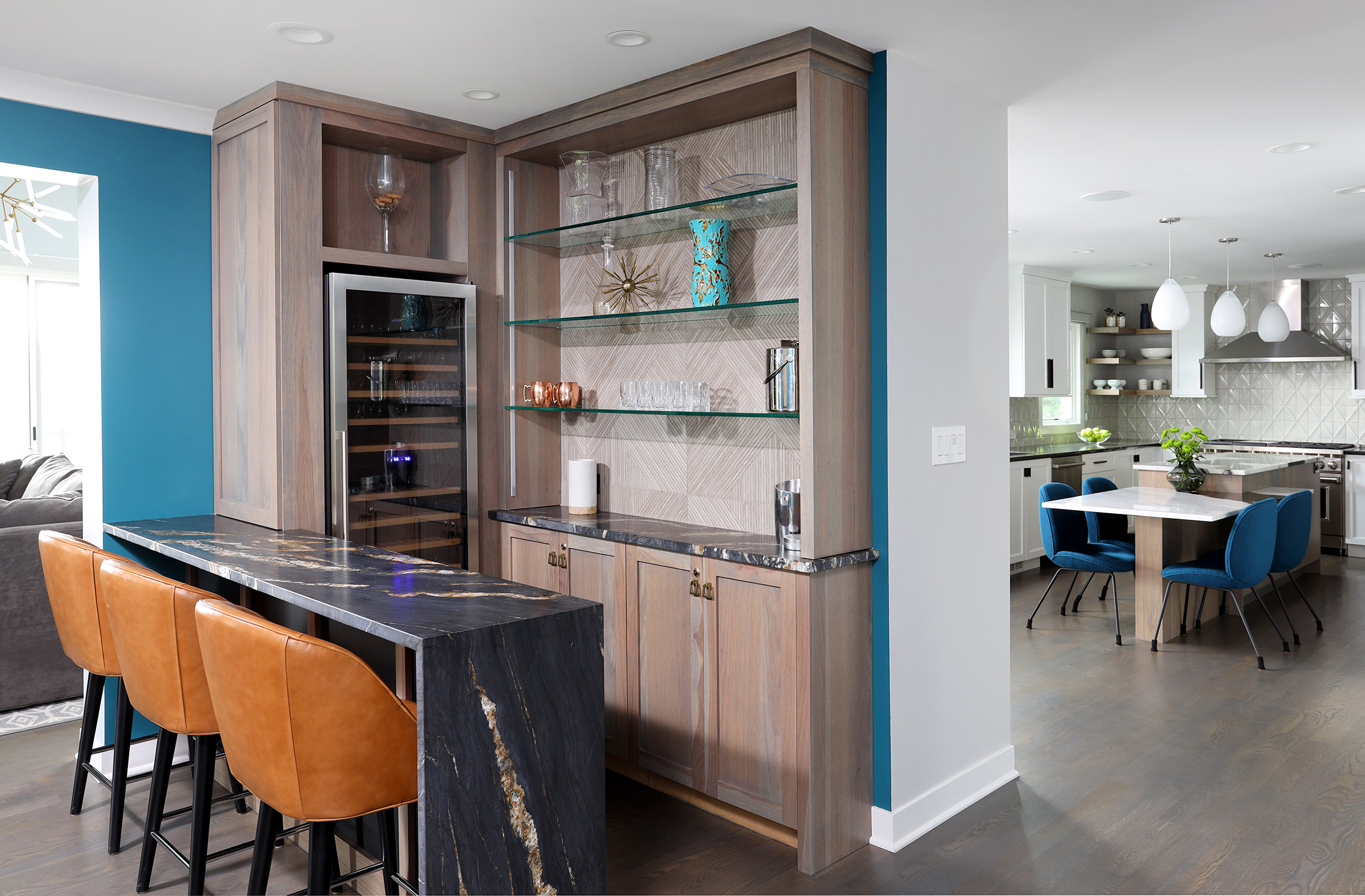 bar with texture in a modern home remodel