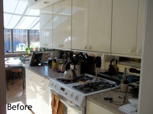 Galley kitchen before remodel