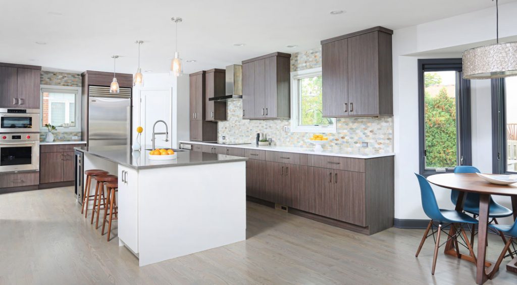 Modern L Shaped Kitchen with Island : Normandy Remodeling
