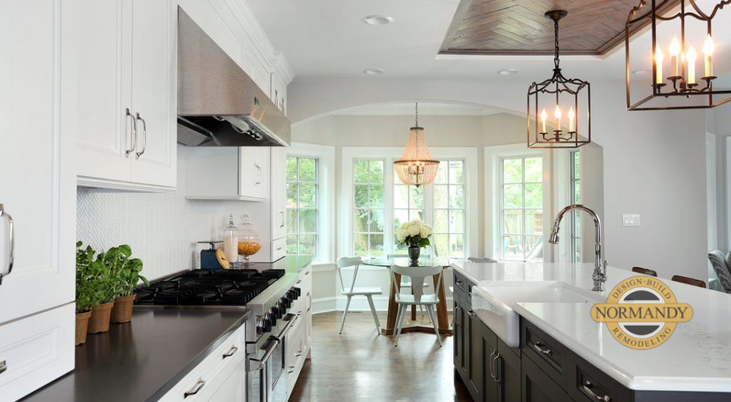 Kitchen with island and breakfast nook