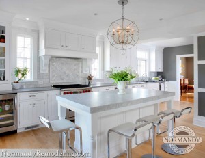 white and gray kitchen remodeling created by Normandy Designer Stephanie Bryant