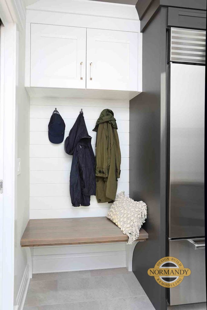 Cozy mudroom tucked in kitchen for entryway