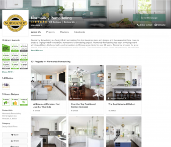 Snapshot of Normandy Remodeling's Houzz Profile