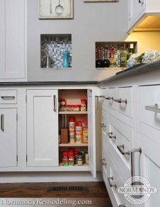 Small kitchen cabinet for spice storage