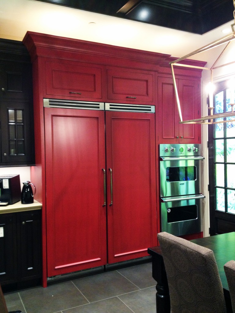 Wood paneled refrigerator