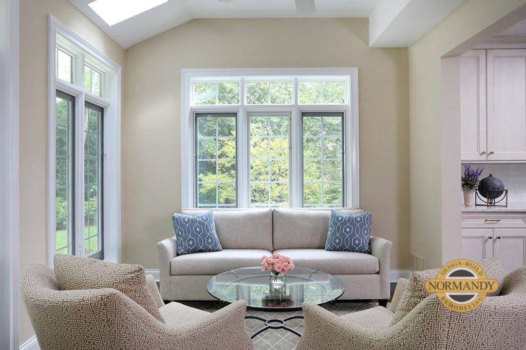 Seating area off kitchen addition