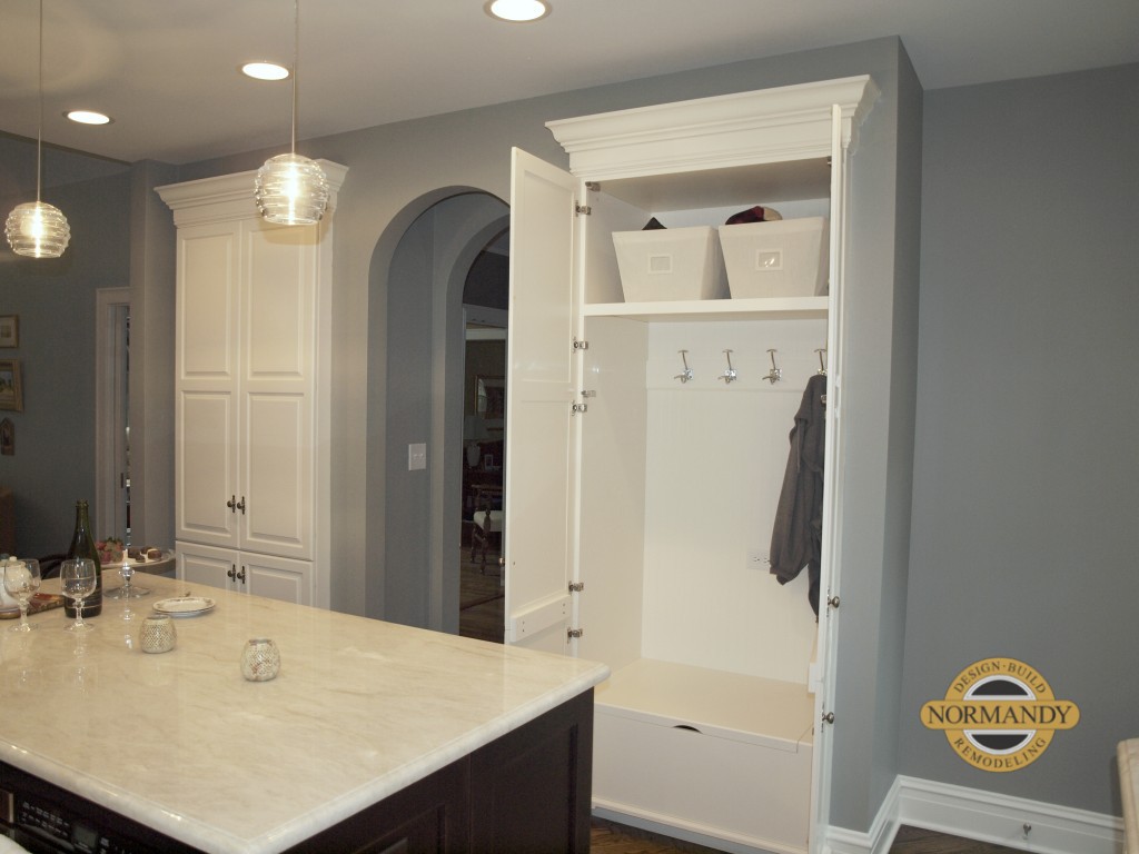 Mudroom cabinet in the kitchen