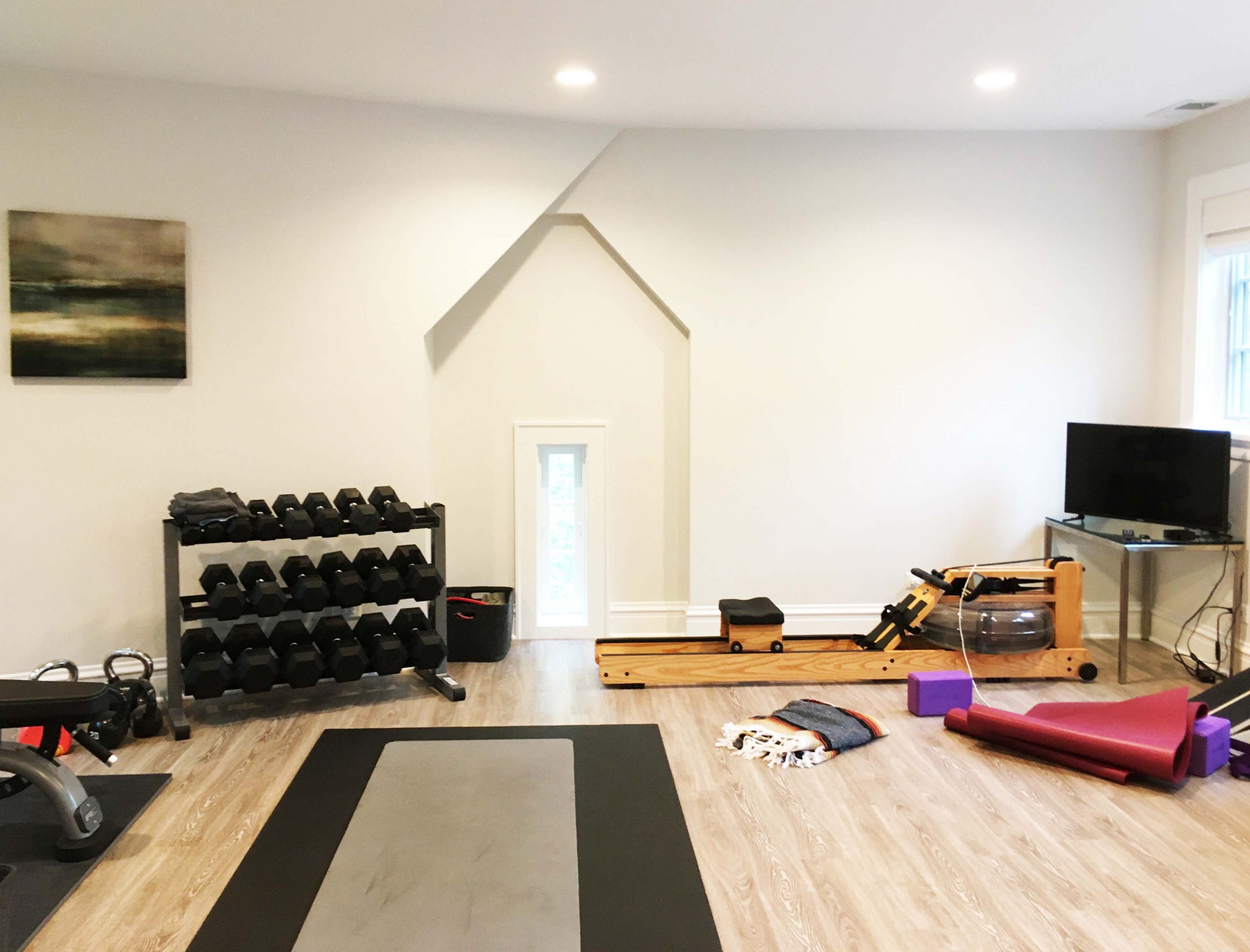 workout room with white walls 