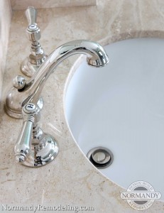 Polished nickel faucet created by Normandy Designer Vince Weber