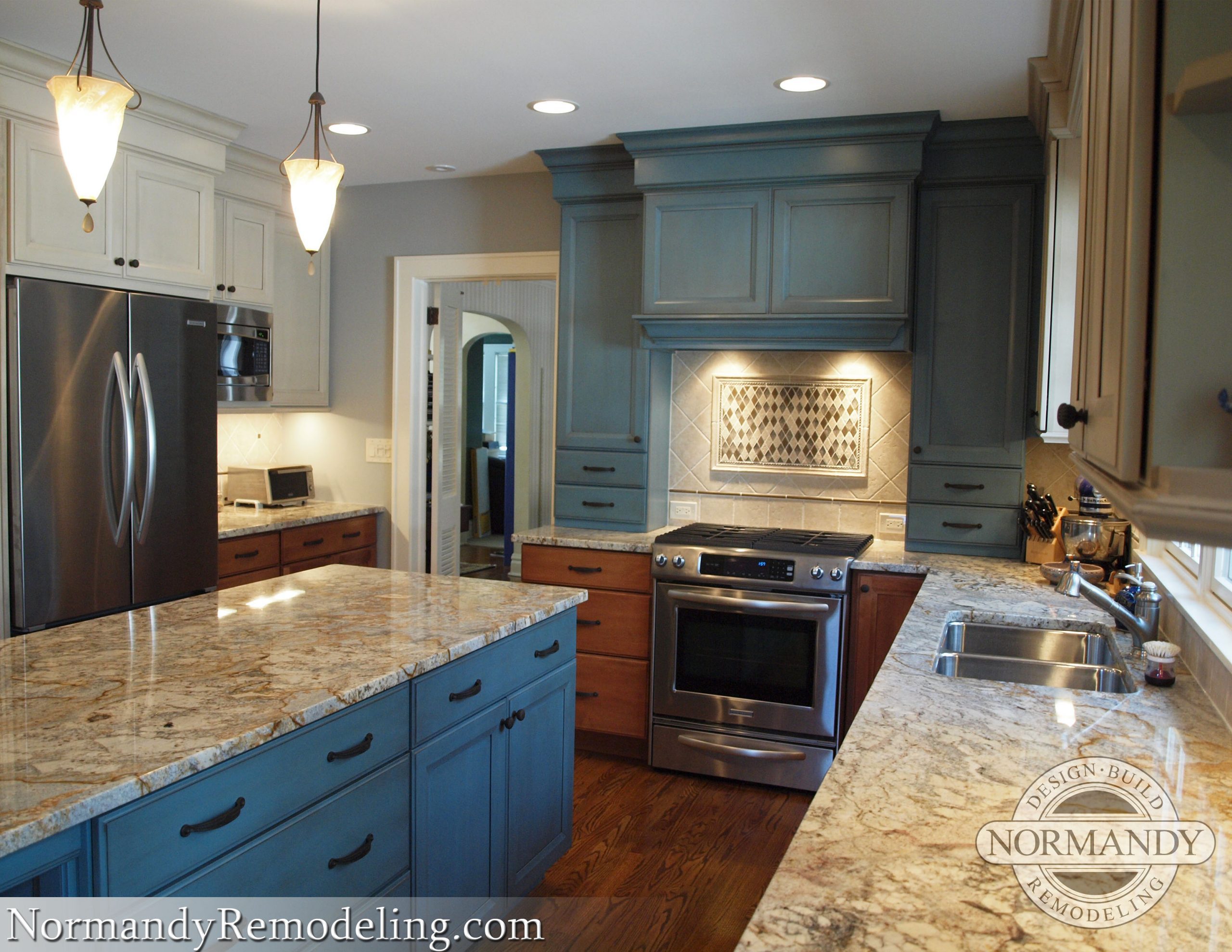 mixed finishes cabinetry