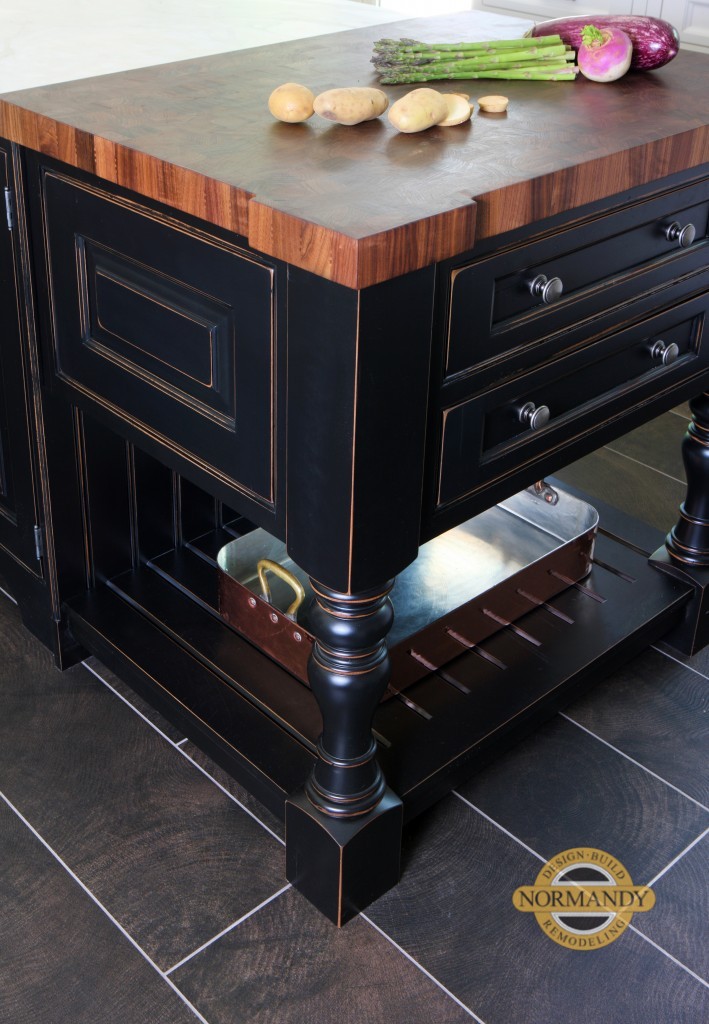 Luxury Black Kitchen with Distressed Cabinets