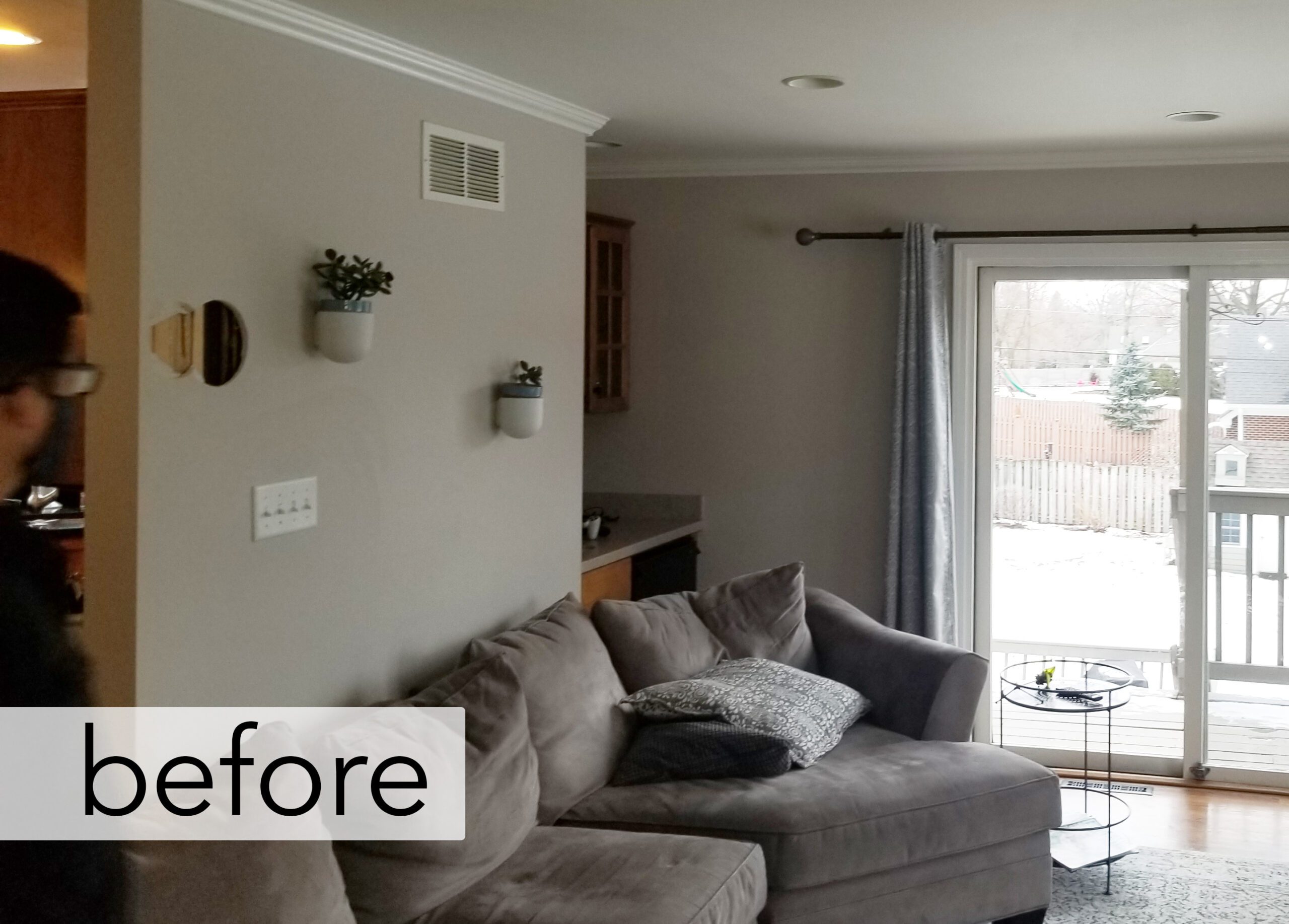 Before the wall came down to create an open kitchen floorplan in this Clarendon Hills home