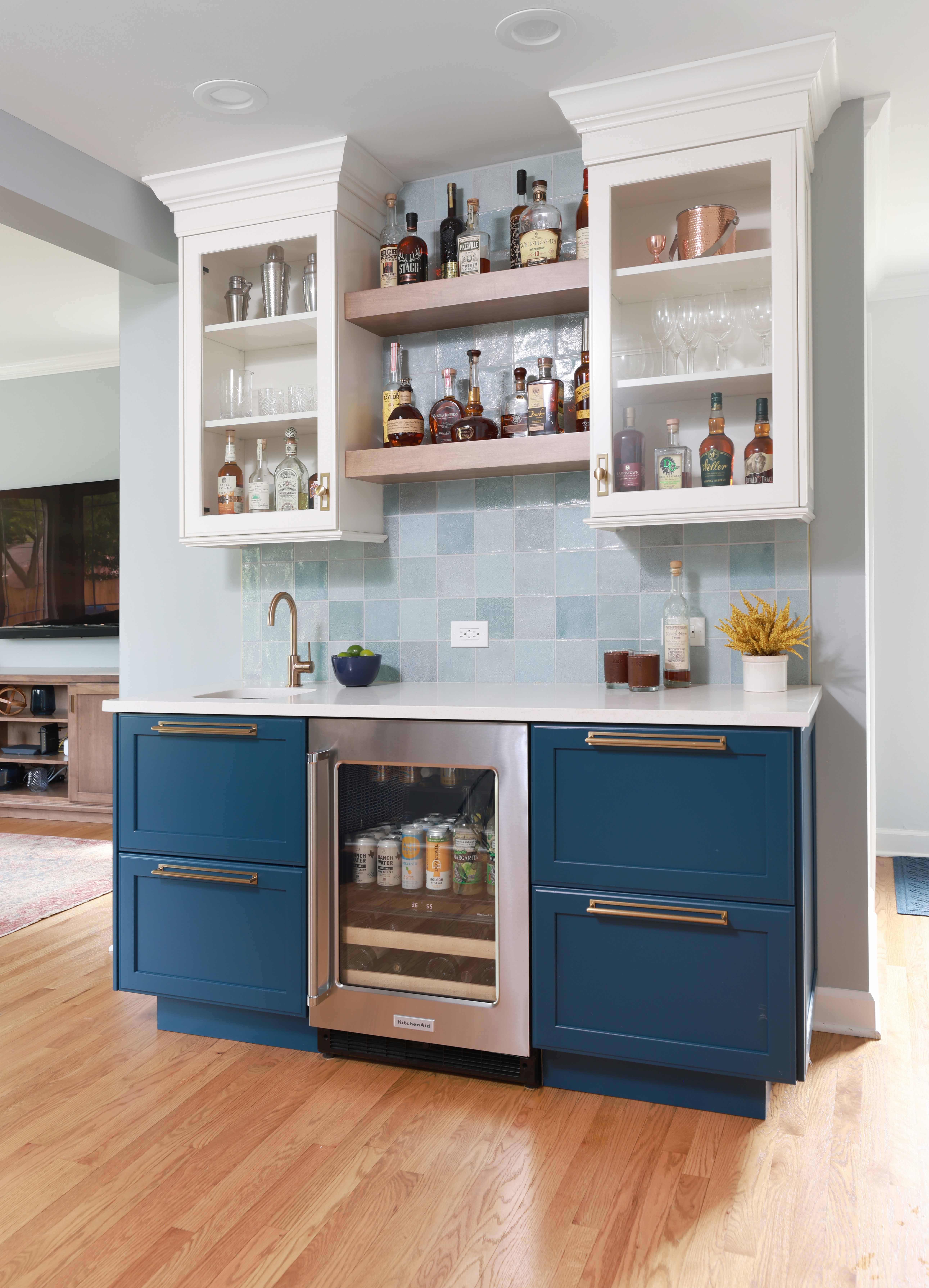 Beverage fridge deals with wood shelves