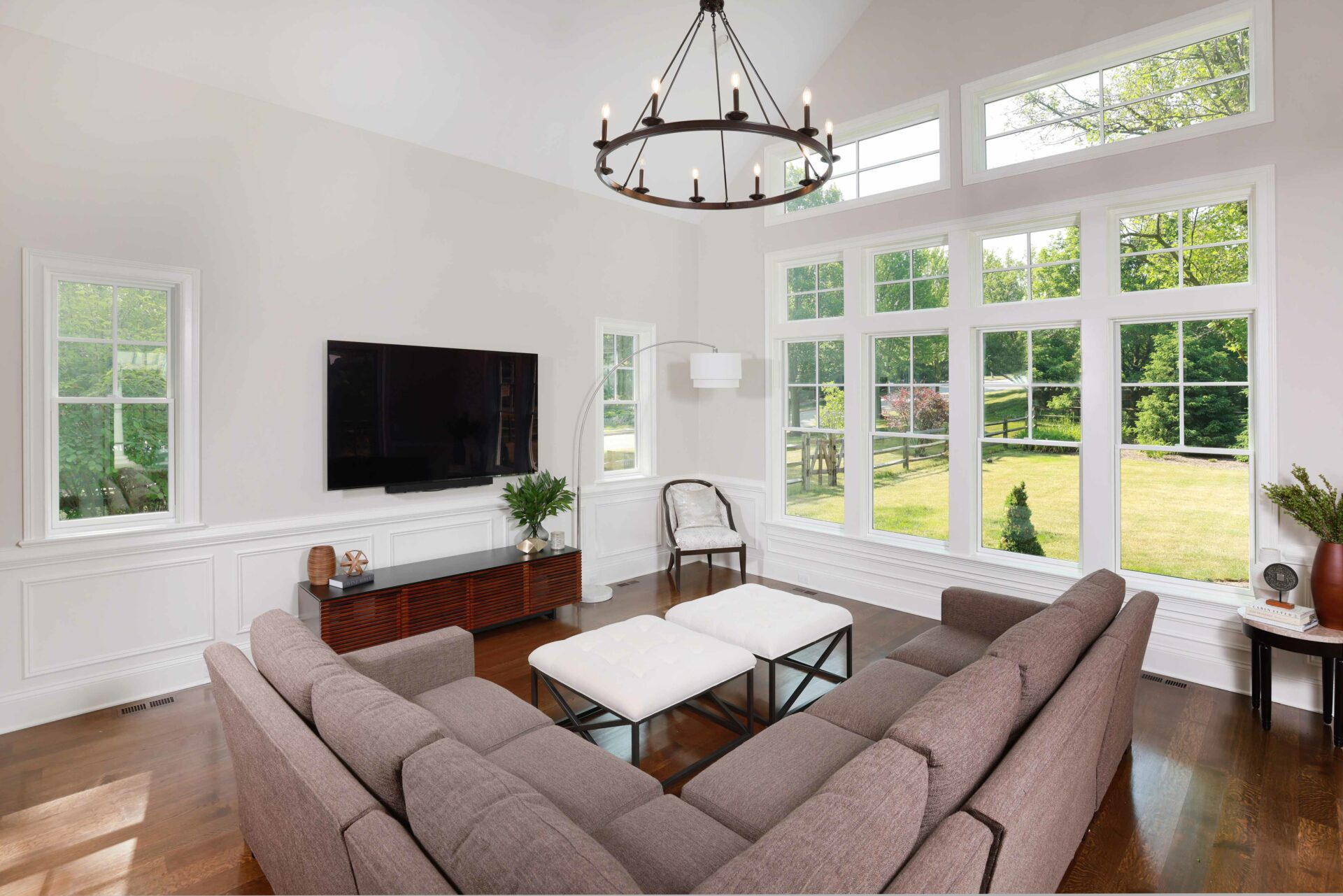 family room addition with lots of windows