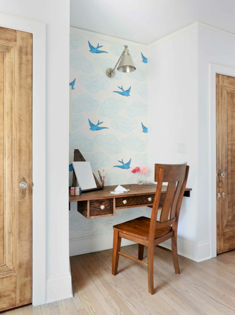 desk nook in a child's bedroom