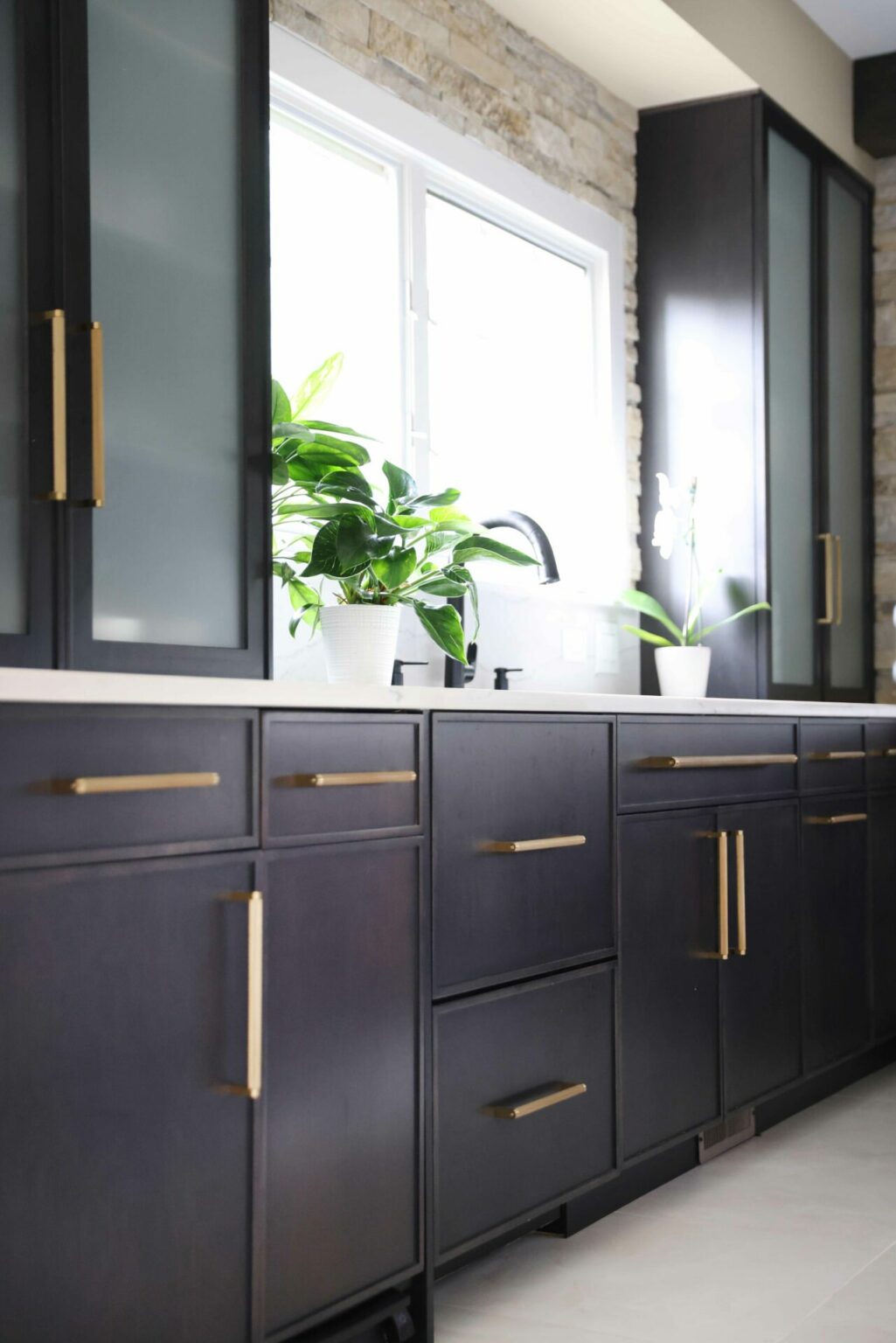 Black Kitchen with Gold Accents is all about Drama - Normandy Remodeling