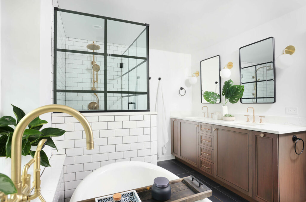 Black and White Bathroom with a Vintage Edge - Normandy Remodeling