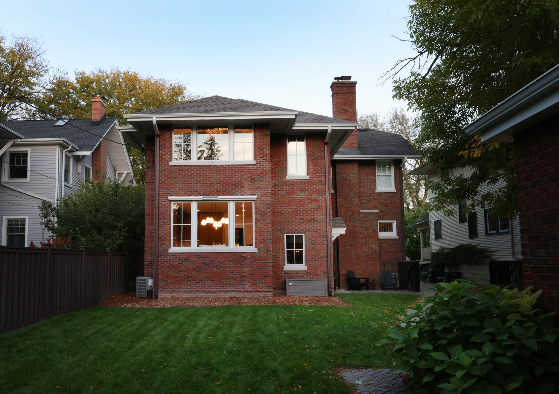 Two story home addition in brick