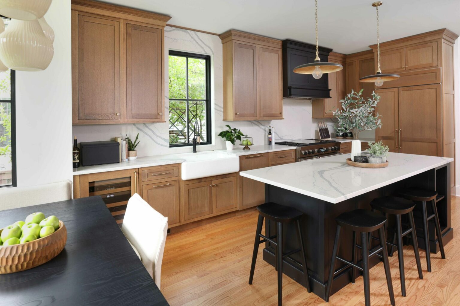 Black and White Oak Kitchen - Normandy Remodeling