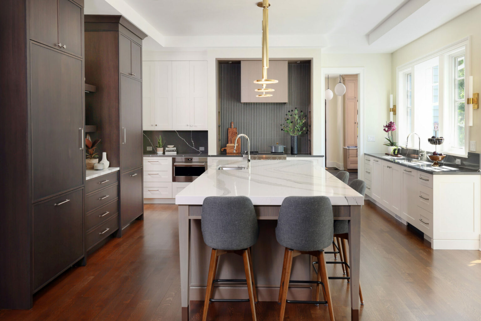 Contemporary Transitional Rift Cut White Oak Kitchen with Texture and ...