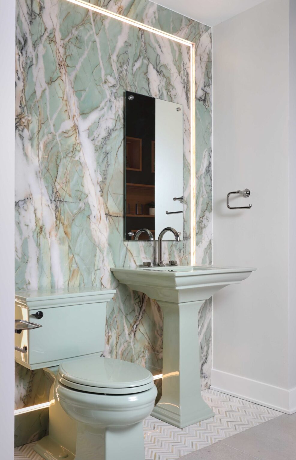 The Color Revival Powder Room - Normandy Remodeling