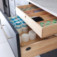 Drawer organization and storage for coffee bar